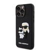 Picture of Karl Lagerfeld Apple iPhone 15 Pro Max Rubber Karl and Choupette Case Black
