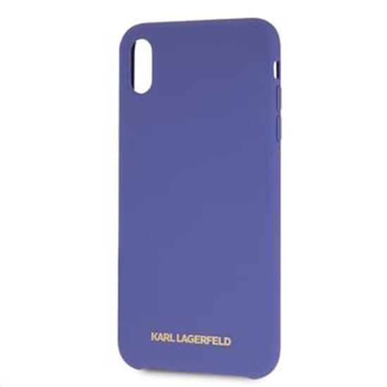 Picture of Karl Lagerfeld Apple iPhone XS Max Gold Logo Silicone Case Violet