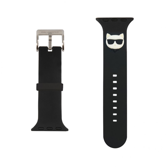 Picture of Karl Lagerfeld Apple Watch 38/40/41mm Choupette Head Watch Strap Black