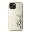 Picture of Karl Lagerfeld Wrinkled PU Signature Logo Case for iPhone 15 / Gold