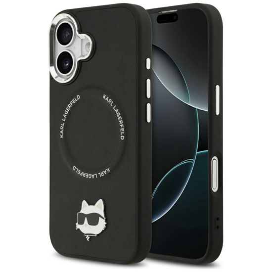 Изображение Karl Lagerfeld Choupette Pin MagSafe Case for iPhone 17 Black