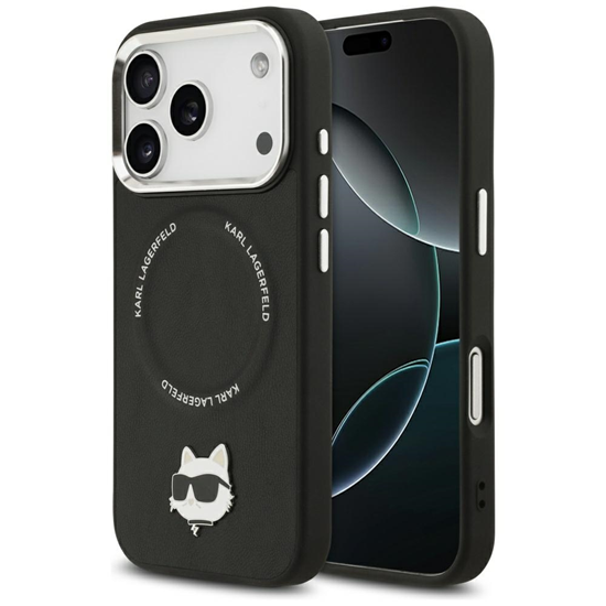 Изображение Karl Lagerfeld Choupette Pin MagSafe Case for iPhone 17 Pro Black