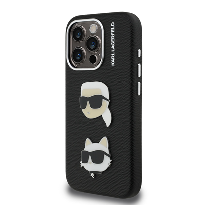 Изображение Karl Lagerfeld Grained PU K&CH Heads Case for Apple iPhone 15 Pro Max