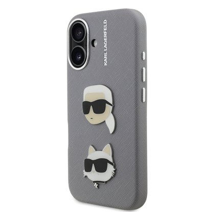 Изображение Karl Lagerfeld Grained PU K&CH Heads Case for Apple iPhone 16