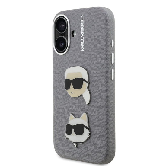 Изображение Karl Lagerfeld Grained PU K&CH Heads Case for Apple iPhone 16