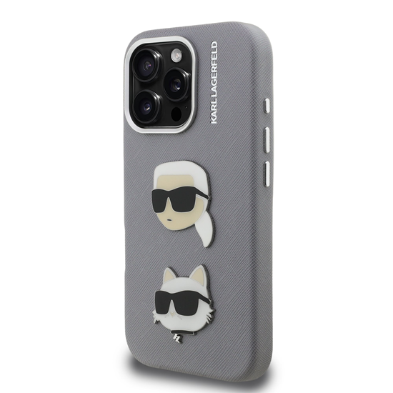 Изображение Karl Lagerfeld Grained PU K&CH Heads Case for Apple iPhone 16 Pro Max