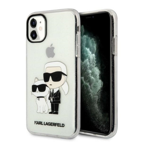 Picture of Karl Lagerfeld IML Glitter Karl and Choupette NFT Case for iPhone 11 / Transparent
