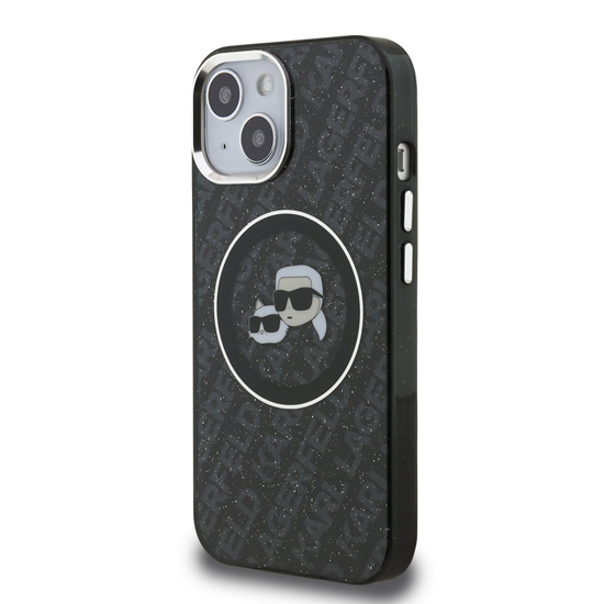 Picture of Karl Lagerfeld IML K&CH Heads Repeated Logo MagSafe Case for iPhone 15 / black