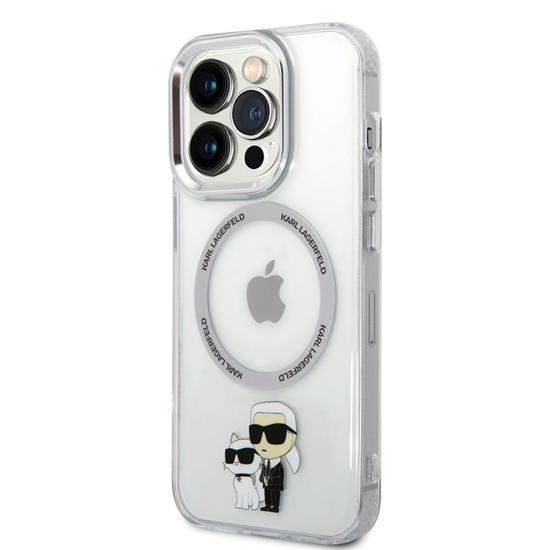 Picture of Karl Lagerfeld IML Karl and Choupette MagSafe Case for iPhone 15 Pro / transparent