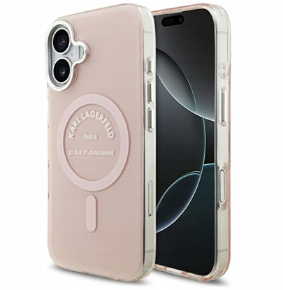 Attēls no Karl Lagerfeld Apple iPhone 17 Silicone case with MagSafe IML Karl RSG Logo Pink