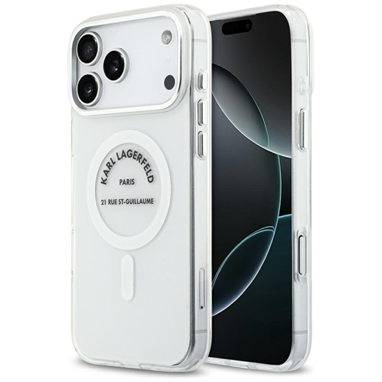 Изображение Karl Lagerfeld IML Karl RSG Logo MagSafe Case for iPhone 17 Pro Max Transparent