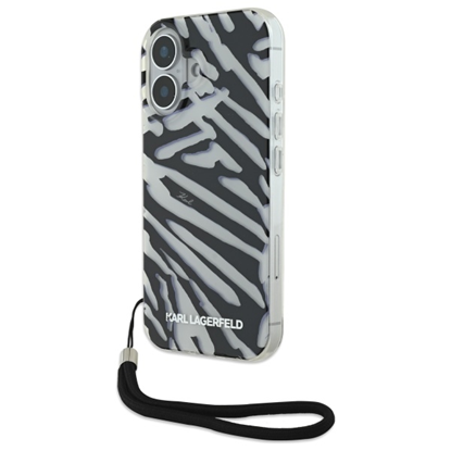 Изображение Karl Lagerfeld IML Zebra Pattern & Cord Back Case for Apple iPhone 16