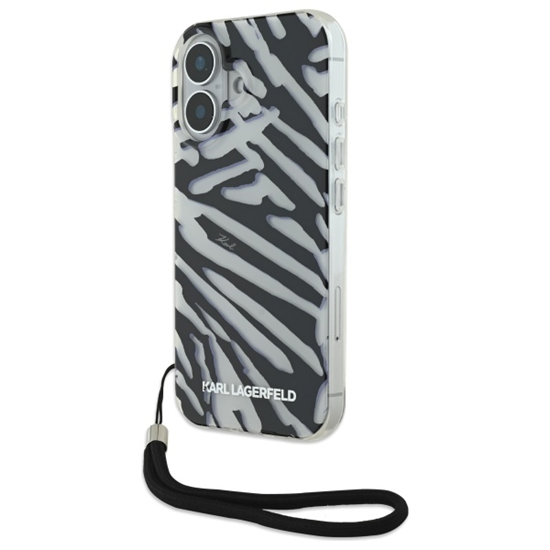Изображение Karl Lagerfeld IML Zebra Pattern & Cord Back Case for Apple iPhone 16