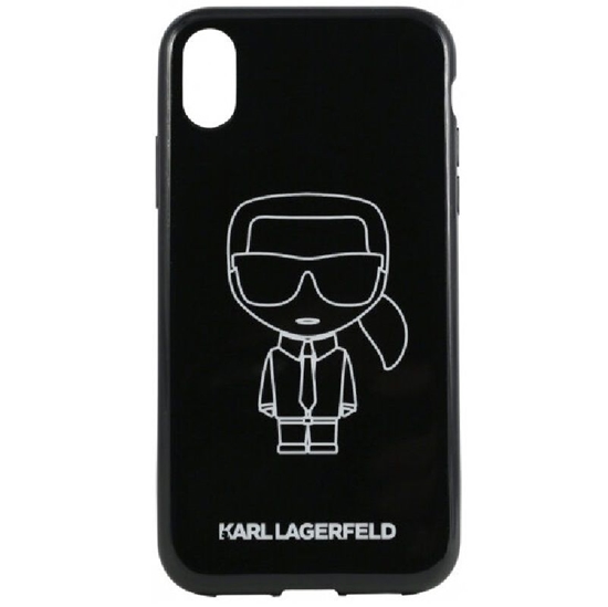 Изображение Karl Lagerfeld iPhone XR PC/TPU Glitter Ikonik White Outline Black