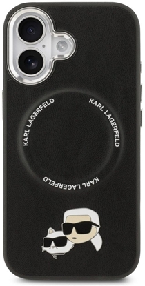 Изображение Karl Lagerfeld PU Karl and Choupette Heads Pins MagSafe Case for iPhone 17 / black