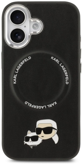 Изображение Karl Lagerfeld PU Karl and Choupette Heads Pins MagSafe Case for iPhone 17 / black