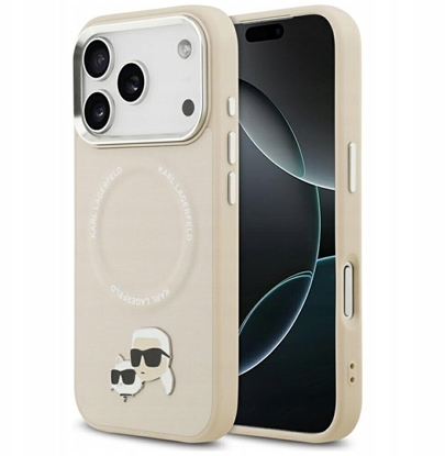 Attēls no Karl Lagerfeld Karl & Choupette Pins MagSafe Case for iPhone 17 Pro Max Beige