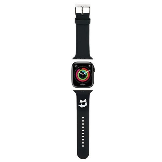 Picture of Karl Lagerfeld Karl Lagerfeld 3D Rubber Choupette Heads Strap for Apple Watch 38/40/41mm - Black