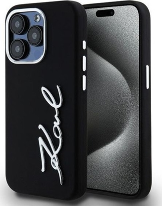 Attēls no Karl Lagerfeld Karl Lagerfeld KLHCP15LSCMSMVK iPhone 15 Pro 6.1" czarny/black hardcase Silicone Metal Script Logo