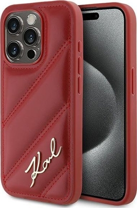 Attēls no Karl Lagerfeld KLHCP15XPQDSMGR iPhone 15 Pro Max 6.7" czerwony/red hardcase Diagonal Quilted Script