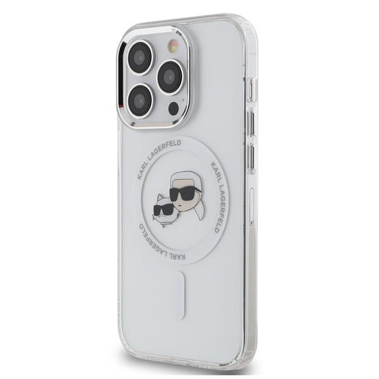 Изображение Karl Lagerfeld IML K&CH Heads Metal Frame MagSafe Case for iPhone 15 Pro Max / Transparent