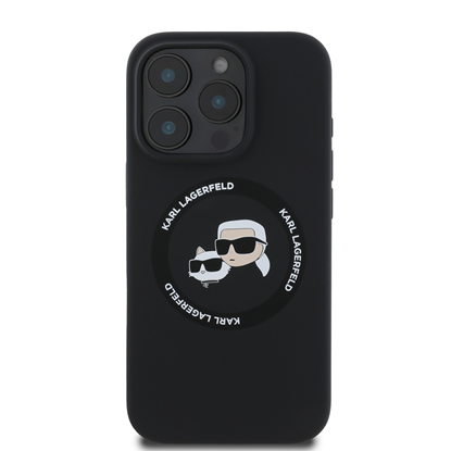Attēls no Karl Lagerfeld Liquid Silicone K&CH Heads MagSafe Case for iPhone 16 Pro Max / black