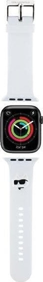Picture of Karl Lagerfeld Karl Lagerfeld Pasek KLAWLSLCNH Apple Watch 42/44/45/49mm biay/white strap 3D Rubber Choupette Head