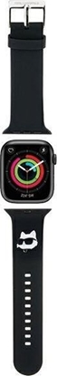 Picture of Karl Lagerfeld Pasek KLAWLSLCNK Apple Watch 42/44/45/49mm czarny/black strap 3D Rubber Choupette Head
