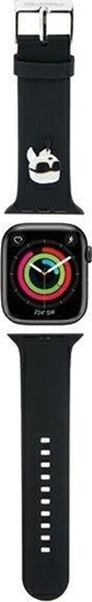 Изображение Karl Lagerfeld Karl Lagerfeld Pasek KLAWLSLKNK Apple Watch 42/44/45/49mm czarny/black strap 3D Rubber Karl Head