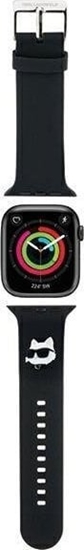 Изображение Karl Lagerfeld Karl Lagerfeld Pasek KLAWMSLCNK Apple Watch 38/40/41mm czarny/black strap 3D Rubber Choupette Heads