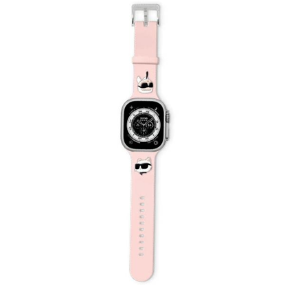 Изображение Karl Lagerfeld Karl and Choupette Head NFT Watch Strap for Apple Watch 38/40/41 / pink