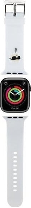 Picture of Karl Lagerfeld Pasek KLAWMSLKNH Apple Watch 38/40/41mm biay/white strap 3D Rubber Karl Head