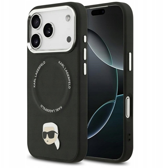 Picture of Karl Lagerfeld Karl Pin MagSafe Case for iPhone 17 Pro Black