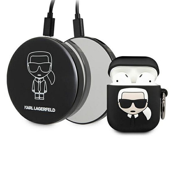 Picture of Karl Lagerfeld KLBPPBOA2K Cover Case for Apple AirPods + Charging