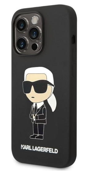Picture of Karl Lagerfeld Apple iPhone 14 Pro Max Liquid Silicone Ikonik NFT Case Black