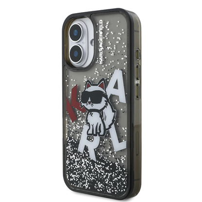 Picture of Karl Lagerfeld Liquid Glitter Scattered Choupette Case for Apple iPhone 16