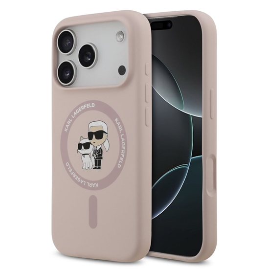 Изображение Karl Lagerfeld Liquid Silicone Karl and Choupette MagSafe Case for Apple iPhone 17 Pro