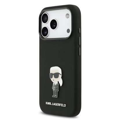 Изображение Karl Lagerfeld Liquid Silicone Metal Ikonik Case for iPhone 17 Pro / Black