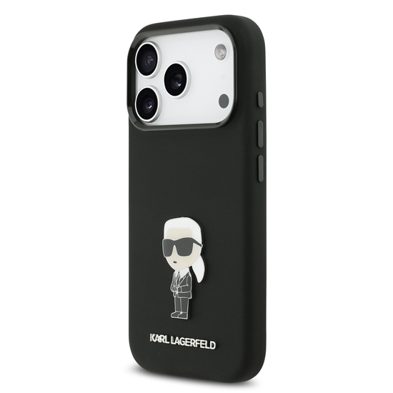 Изображение Karl Lagerfeld Liquid Silicone Metal Ikonik Case for iPhone 17 Pro / Black