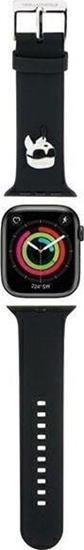 Изображение Karl Lagerfeld Pasek Apple Watch 38/40/41mm czarny/black strap 3D Rubber Karl Head