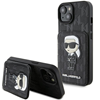 Picture of Karl Lagerfeld Saffiano Cardslots and Stand Monogram Ikonik Back Case for Apple iPhone 15
