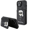 Picture of Karl Lagerfeld Saffiano Cardslots and Stand Monogram Ikonik Back Case for Apple iPhone 15