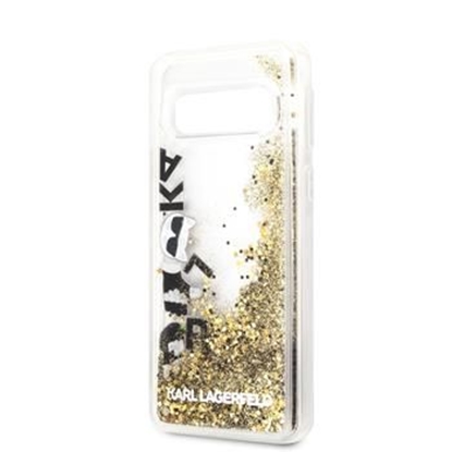 Изображение Karl Lagerfeld Samsung Galaxy S10e Glitter Floatting Cover Black Gold