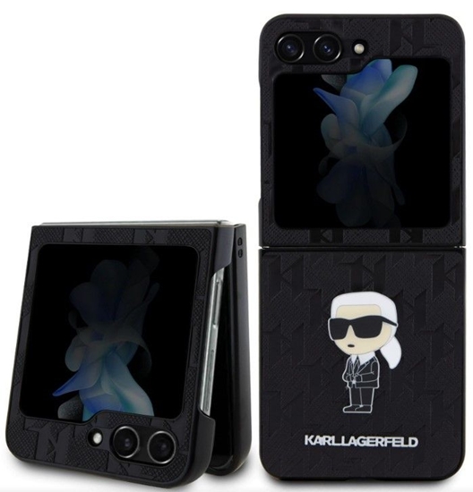Picture of Karl Lagerfeld Samsung Galaxy Z Flip 5 PU Saffiano Monogram Ikonik NFT Case Black