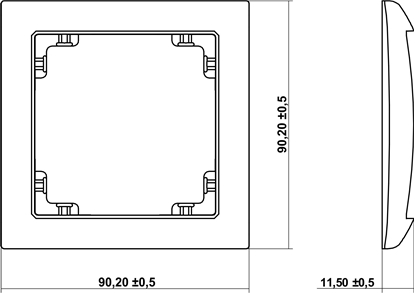 Picture of Karlik Ramka Deco Soft uniwersalna pojedyncza z tworzywa srebrny metalik (7DRSO-1)