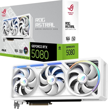 Attēls no Karta graficzna Asus ROG Astral GeForce RTX 5080 White 16GB GDDR7 DLSS4 (ROG-ASTRAL-RTX5080-16G-WHITE)