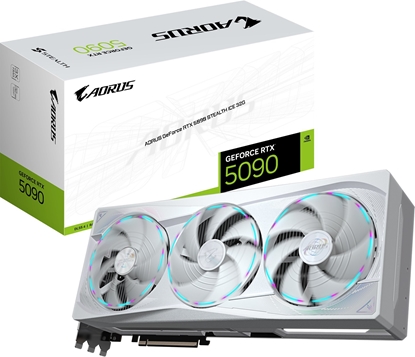 Изображение Karta graficzna Gigabyte AORUS GeForce RTX 5090 Stealth ICE 32GB GDDR7 DLSS4 (GV-N5090AORUSST ICE-32GD)