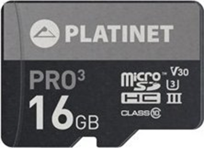 Изображение Karta Platinet Pro3 MicroSDHC 16 GB Class 10 UHS-III/U3 V30 (PMMSD16UIII)