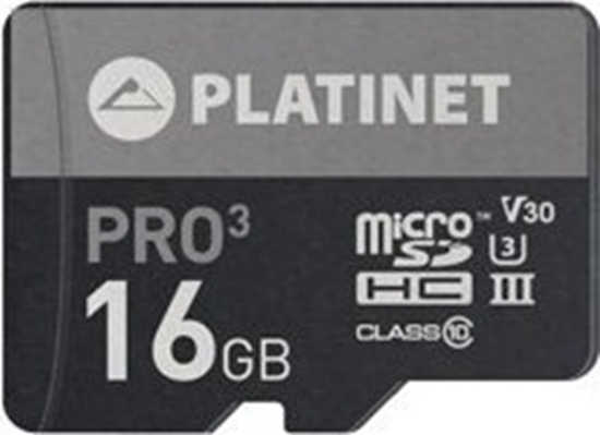 Изображение Karta Platinet Pro3 MicroSDHC 16 GB Class 10 UHS-III/U3 V30 (PMMSD16UIII)
