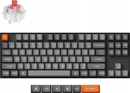 Picture of Keychron K8 Max QMK Wireless Mechanical Keyboard Fully Assembled (Hot-Swappable) / RGB Backlight / Keychron Super Red